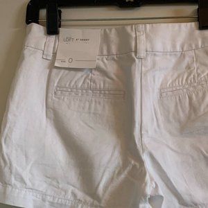 Loft NWT White Shorts - Size 0, 4" Short